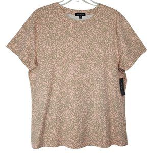 The Limited Women's NWT XL Top Short Sleeve Crew Neckline Casual Pink Tan/Taupe
